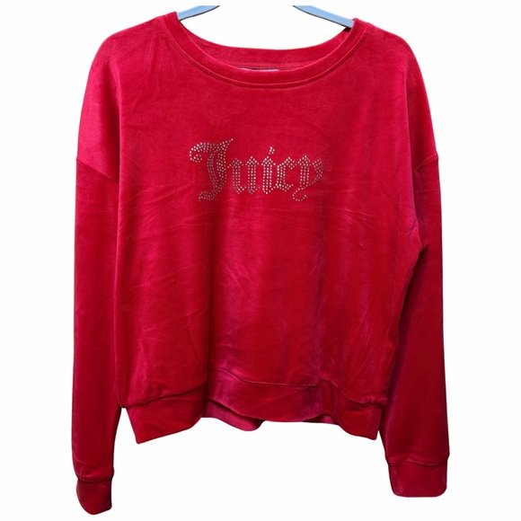 Juicy Couture Velour Tracksuit NWT Coco Red Y2K Studded Crewneck Set MSRP $199 - Picture 2 of 11